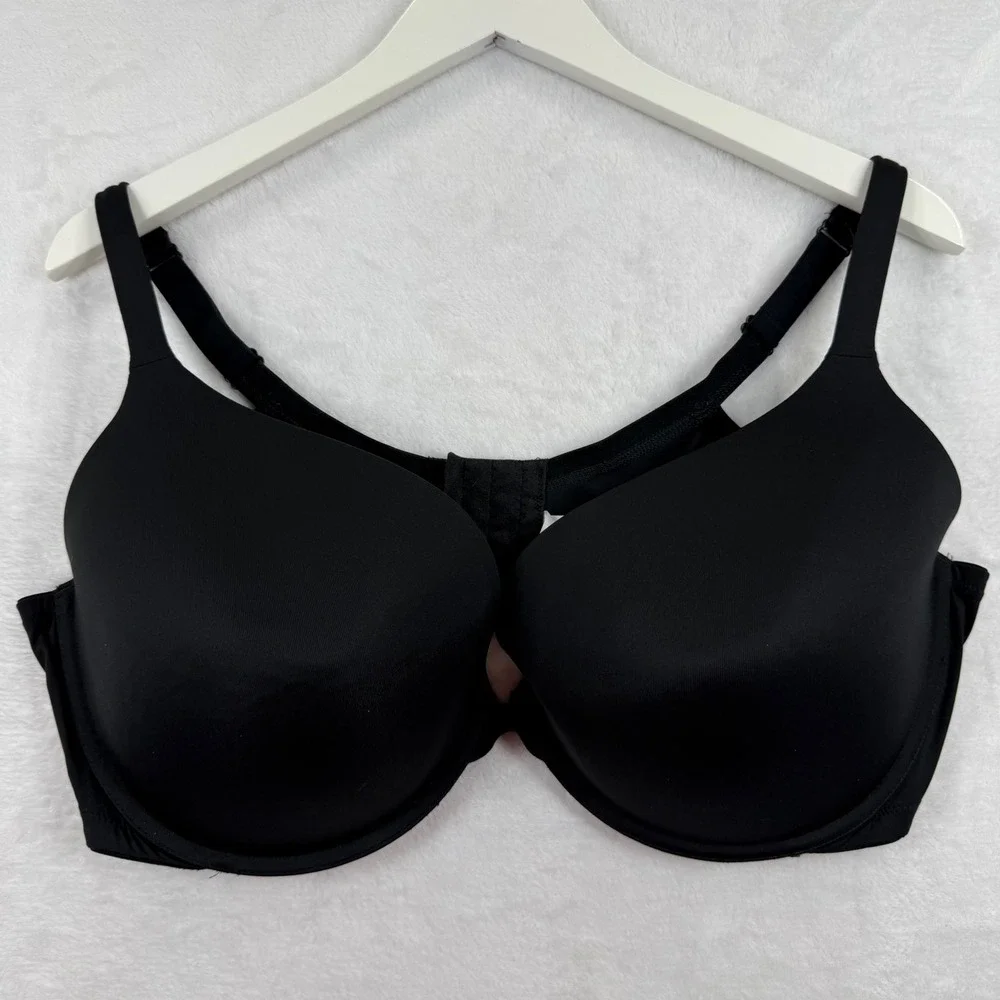 Cacique‎ Boost Plunge Bra Black Underwire Padded Plus Size 44DDD A83865